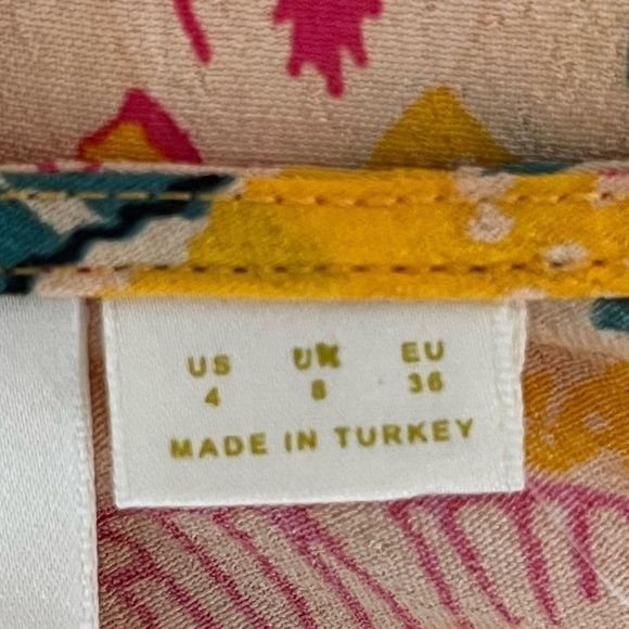 Maeve Anthropologie Mica Tropical Yellow Floral Sleeveless fun soft Halter top - Picture 8 of 11